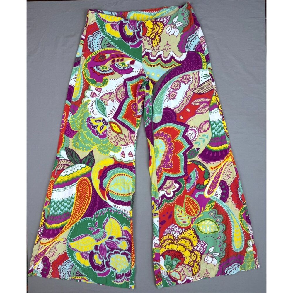 FARM Rio Scarf Print Palazzo Pants Viscose Side Zip Tailored Floral